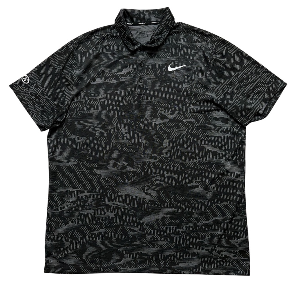 Nike Polo Shirt Mens Size 2XL Momentum Blade Collar Performance Stretch Black